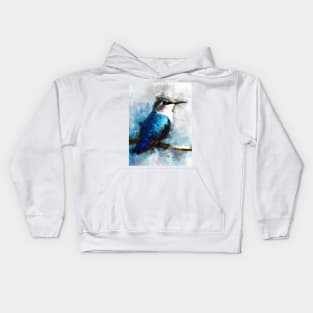 Dramabite Watercolor humming bird artsy artistic painting wildlife Kids Hoodie